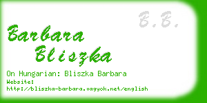 barbara bliszka business card